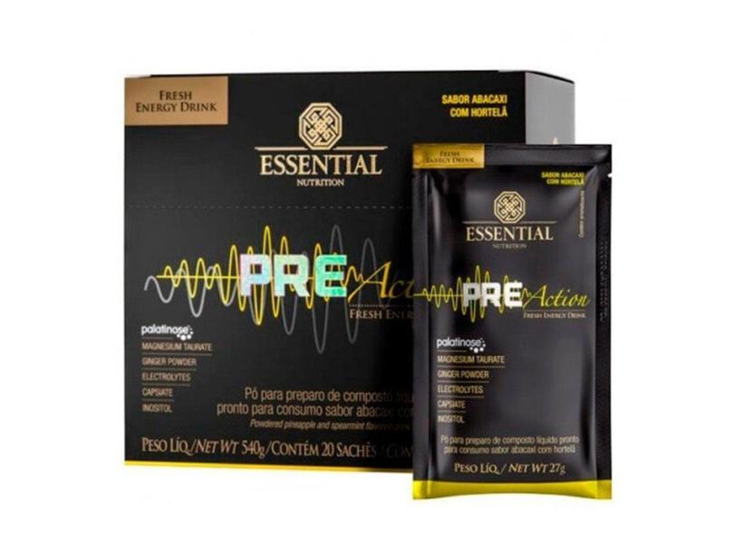 Pre Action 20 Sachês 27g Essential Nutrition Abacaxi Hortelã com o ...
