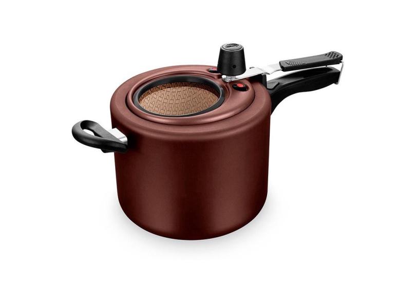 Panela De Pressão 4,5 Litros Visor Grande Chocolate Mta9195