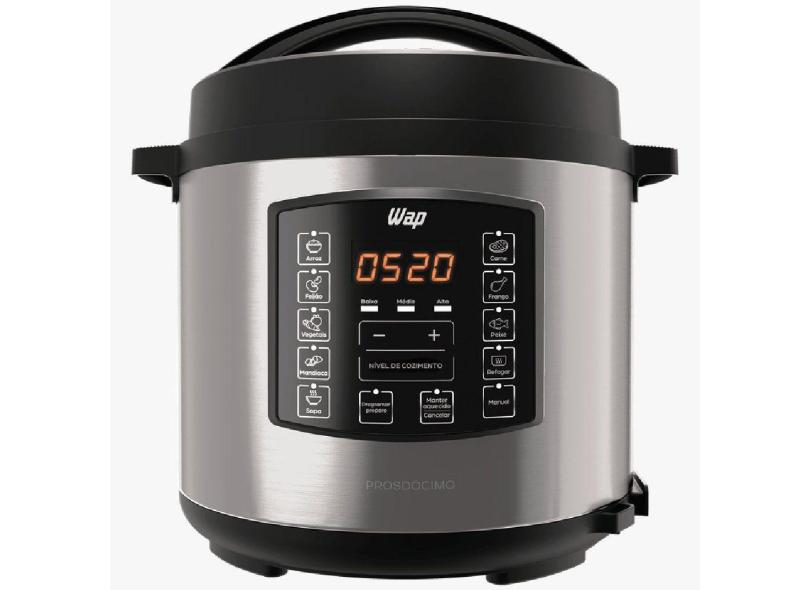 Panela Elétrica de Pressão Wap Preto e Inox 6L WPPE1 FW00952