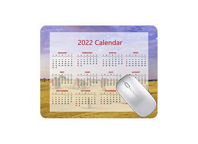 Mouse pad para jogos com calendário 2022 Pinnacles Limestone Western Australia Mouse pad