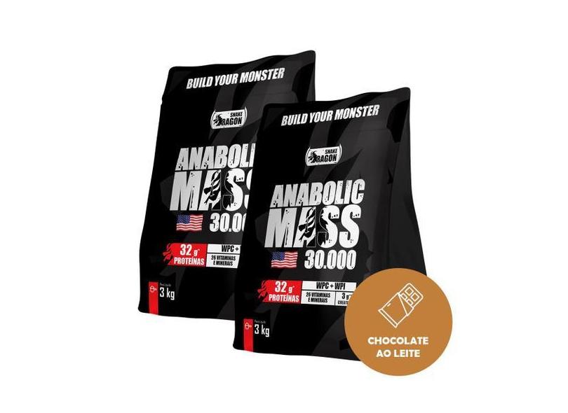Hipercalórico - Anabolic Mass 30000, Refil 3 Kg, Snake Dragon