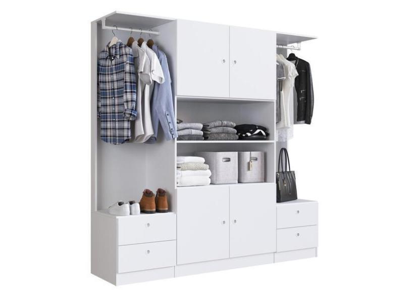 Guarda-roupas Casal 4 Portas 4 Gavetas Multim veis Cr35096 com o Melhor ...