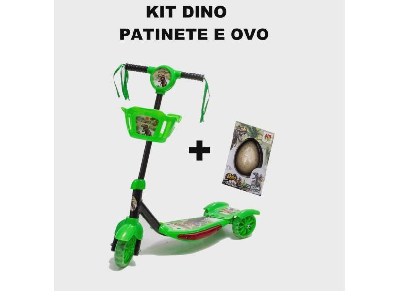 Patinete de Dinossauro Cestinha Ajustável até 71cm e 35kg