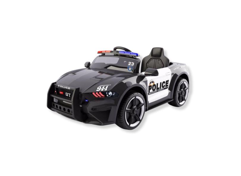 Mini Carro Eletrico Policia 12V Preto - Importway