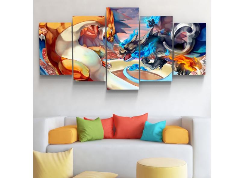 Quadro Decorativo Pokemon Mega Charizard X E Y Promoção