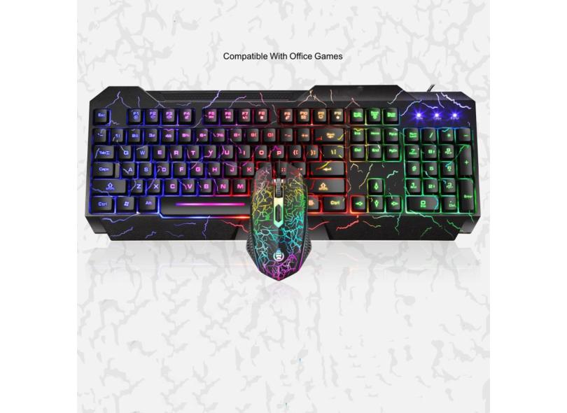 D620 104 Teclas Com Fio Mecânico Teclado e Mouse Combo LED ...