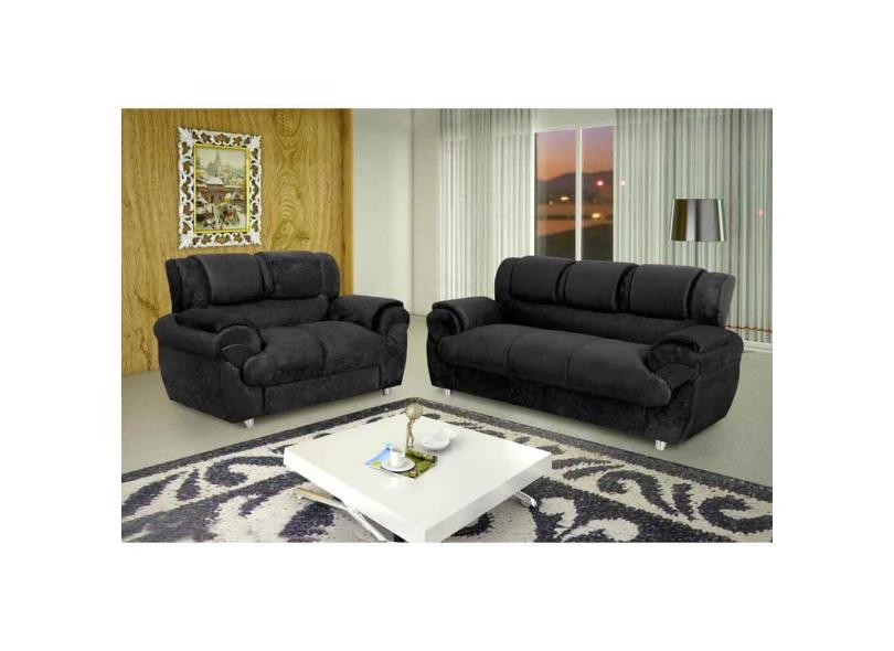 Sofá Conjunto 2 e 3 lugares Suede 7025 Estrela Móveis