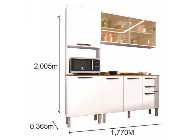 Cozinha Compacta 2 Gavetas 7 Portas para Micro-ondas / Forno Com vidro Valência Salleto