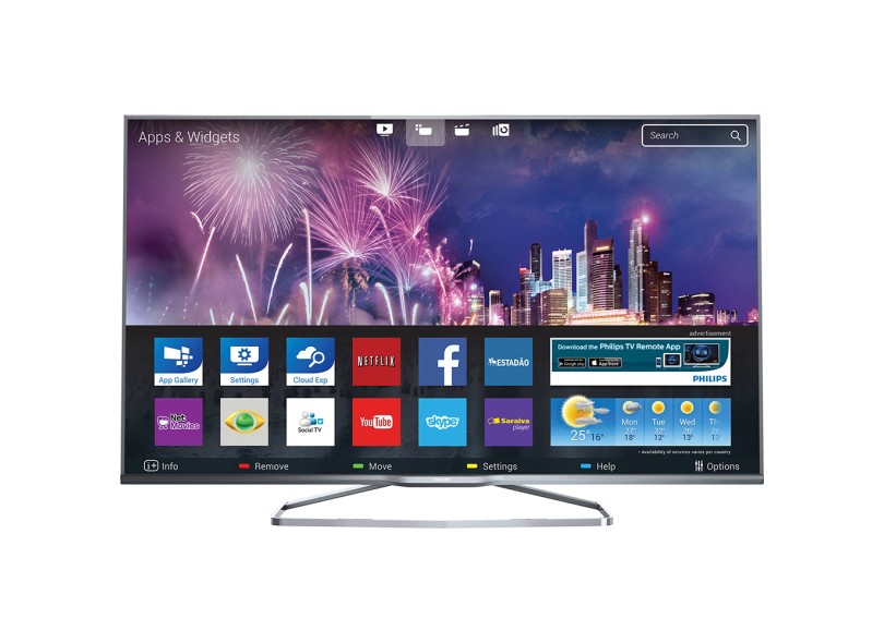 TV LED 55" Smart TV Philips Série 7000 3D Full HD 4 HDMI 55PFG7109