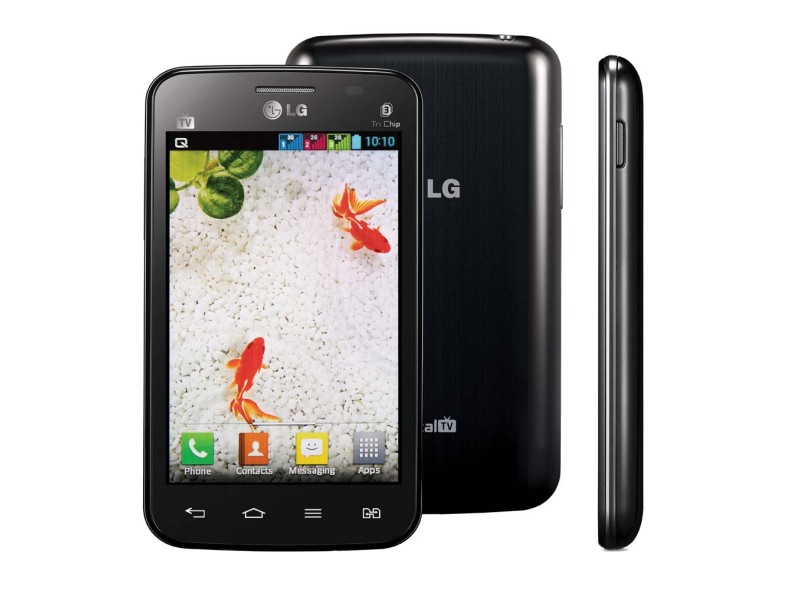 Smartphone LG Optimus L4 II Tri Chip E470f Câmera 3,0 MP 3 Chips 4GB Android 4.1 (Jelly Bean) Wi-Fi 3G