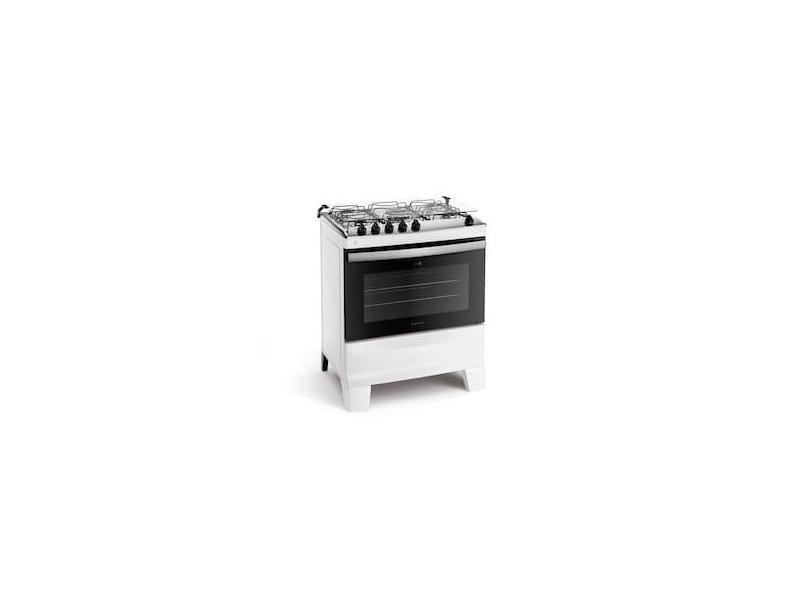 Fogão Atlas 5 Bocas Agile Up com Mesa de Inox, Grade Dupla no Forno e Acendimento automático Bivolt – Branco