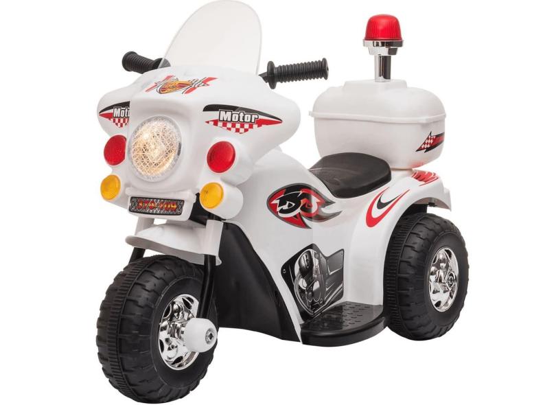 Mini Moto Zippy Toys Eletrica Infantil com Bau 6V Branco