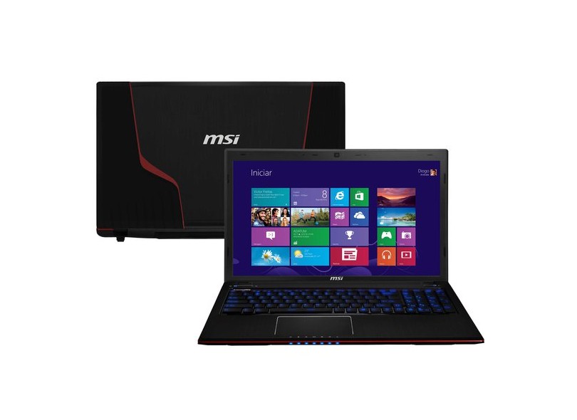 Notebook MSI Gamer Intel Core i7 3630QM 3ª Geração 8 GB de RAM HD 750 GB LED 15.6" GeForce GT 650M Windows 8 GE60