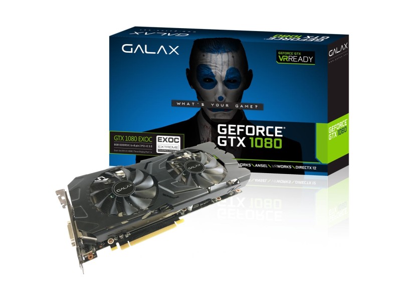 Placa de Video NVIDIA GeForce GTX 1080 8 GB GDDR5X 256 Bits Galax 80NSJ6DHL4EC