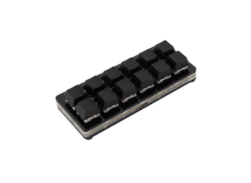 Teclado de Jogo Pequeno de 12 Teclas, Teclado de Jogo Mecânico Programável RGB Com Interruptor Vermelho Mecânico, Teclado Macro Hot Swappable para PC Universal, para Linux, OS X,