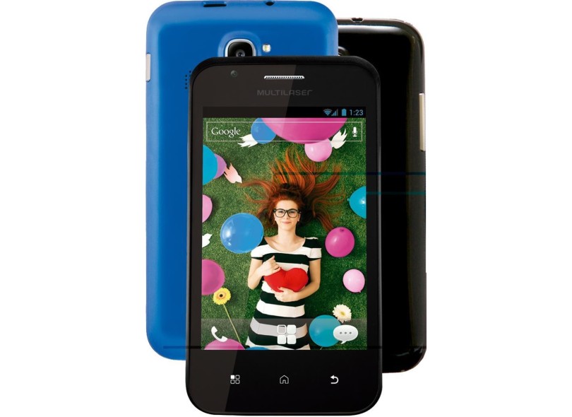 Smartphone Multilaser Trend P3244 Câmera 2,0 MP 2 Chips Android 2.3 (Gingerbread) Wi-Fi 3G