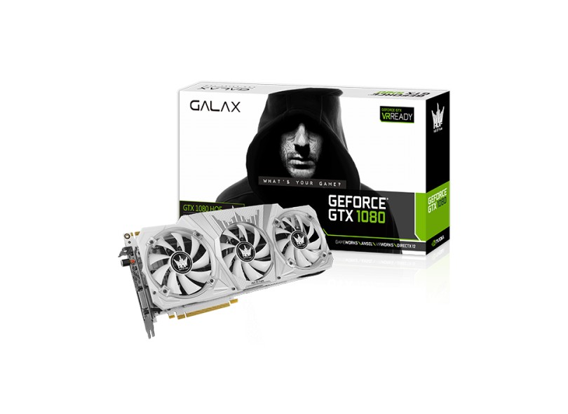 Placa de Video NVIDIA GeForce GTX 1080 8 GB GDDR5X 256 Bits Galax 80NSJ6DHL2SN / 80NSJ6DHL2SH