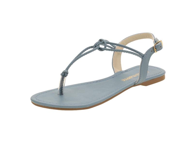 Sandália Rasteira Feminina Via Marte Metalizada 20-20854 Dourado | Zariff