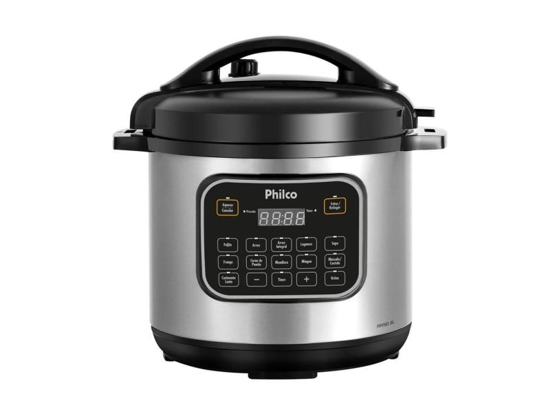 Panela de Pressão Elétrica Philco PPP80 Multifuncional com 12 Funções, Painel Digital e Timer Programável 1200W - 8 litros