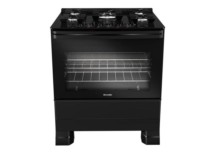 Fogão à Gás 5 Bocas Mueller, Preto Fosco MFV5BF - Preto