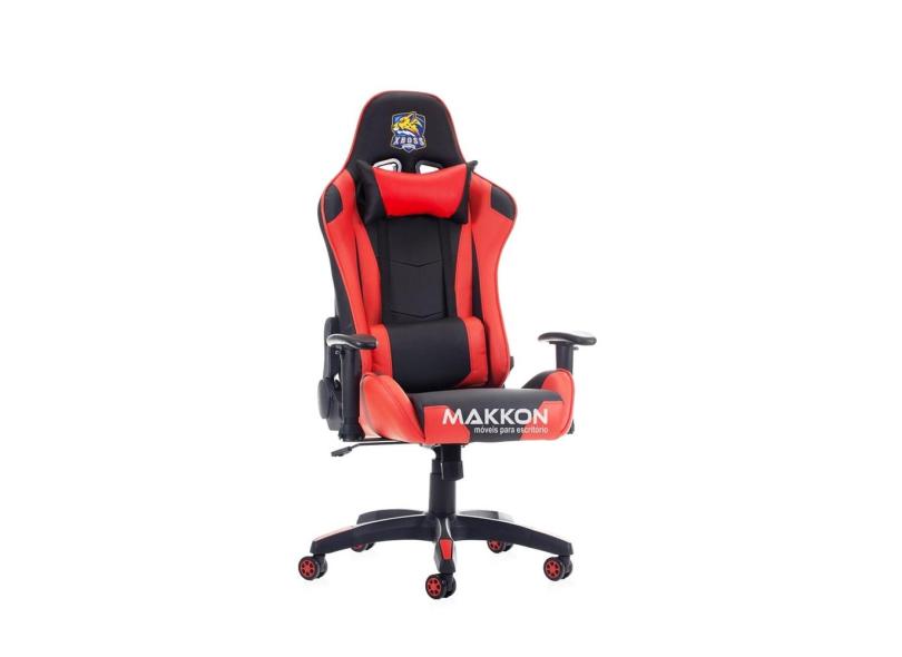 Cadeira Gamer Preta e Vermelha MK-8062PV - Makkon