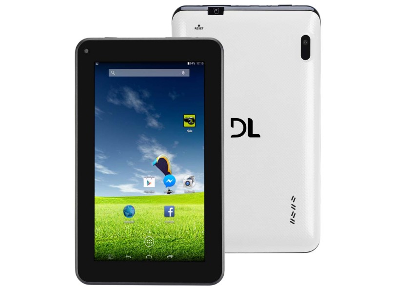 Tablet DL Eletrônicos 4 GB LCD 7" Android 4.4 (Kit Kat) 2 MP e-Color Plus