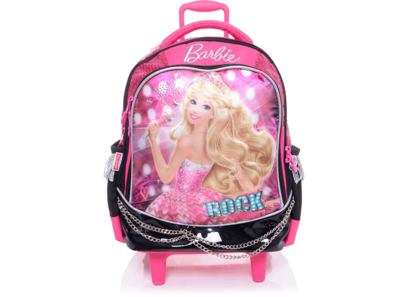 Mochila com Rodinhas Escolar Sestini Barbie Rock N' Royals 64343 M