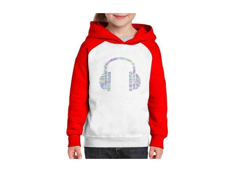 Moletom Infantil Headphone Palavras - Foca Na Moda