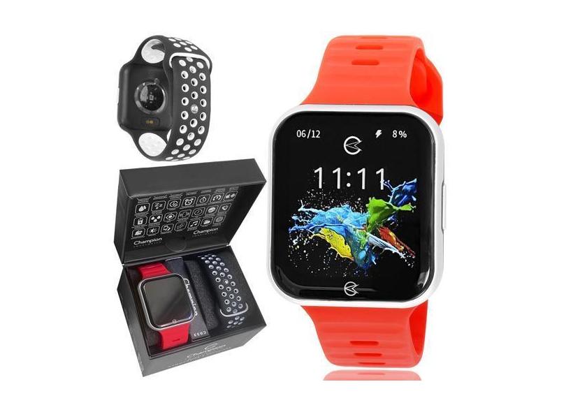 Relógio Champion Digital Smartwatch Vermelho 1 Ano Garantia, 0104751