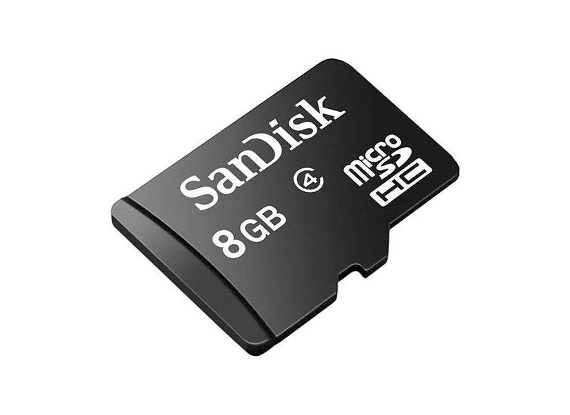 Cartão de Memória Micro SDHC com Adaptador SanDisk 8 GB SDSDQM-008G