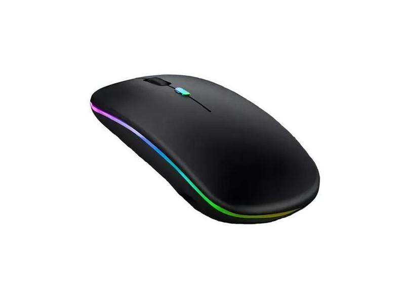 Mouse Sem Fio Para Notebook Bluetooth Recarregável Led Rgb - Rhos