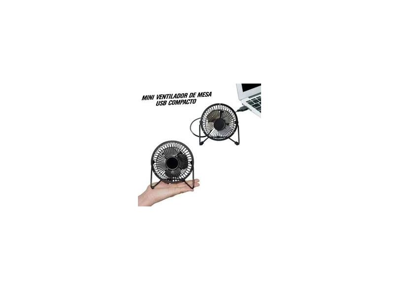 Ventilador Compacto Uso Individual De Mesa Mini Estrutura Metal Funciona USB