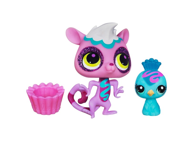 Boneca Littlest Pet Shop Lemur e Paon Hasbro