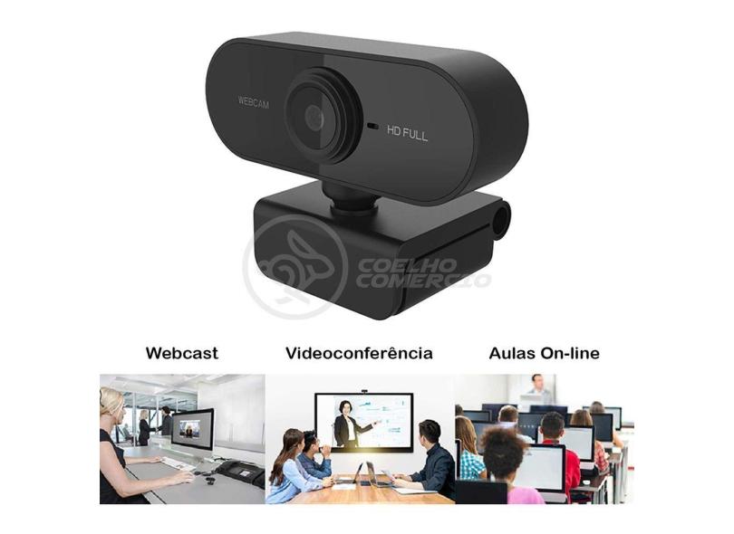 Webcam Câmera Full Hd 1080P Com Microfone Usb 2.0 360º