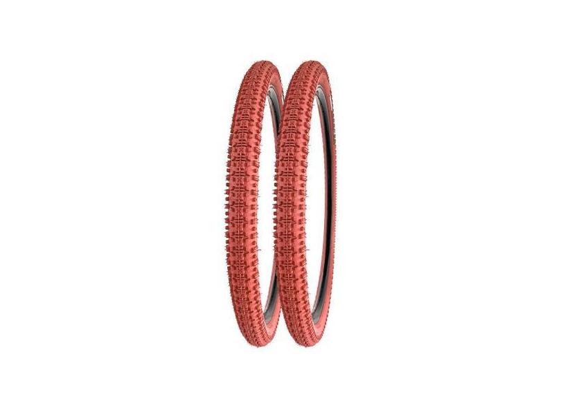 Kit 2 Pneus Vermelho Salmão 26x2.10 (54-559) Parrudo Hawk - CINBORG