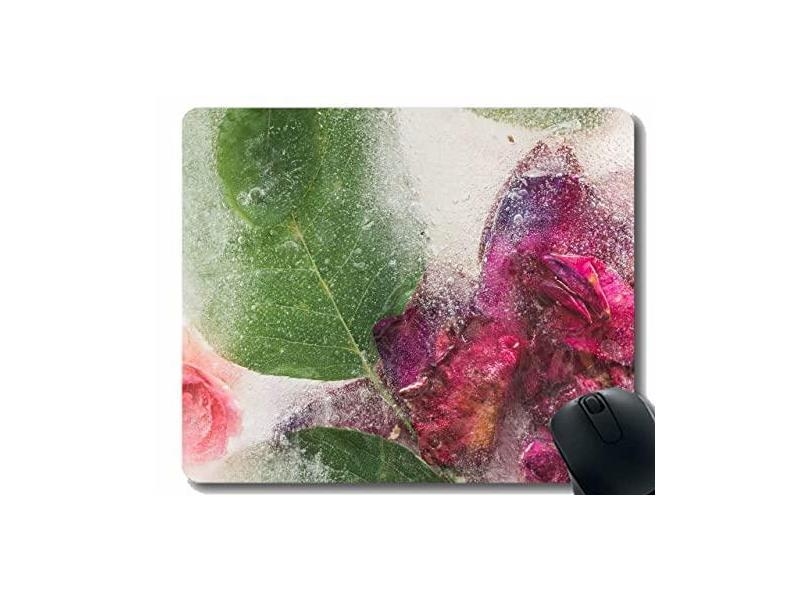 Mouse pad de borracha antiderrapante para jogos, mouse pad para escritório com rosas e flores