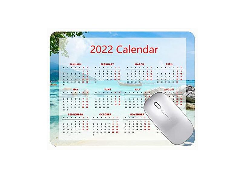 Mouse pad para jogos, calendário, 2022, mouse pad para jogos, paisagem tropical, mar, praia, escritório, mouse pad