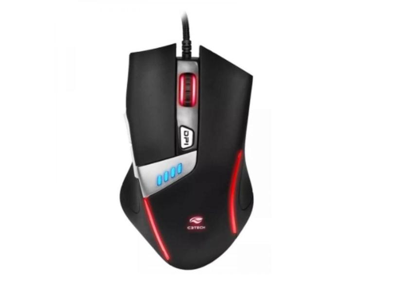 Mouse Usb Gamer C3Tech Computador Gamer Com 6 Botões