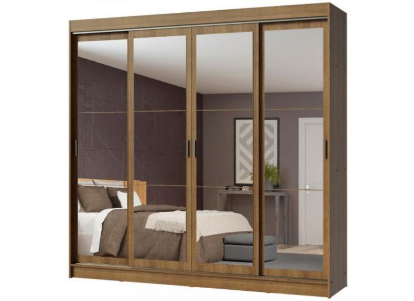 Guarda-Roupa Casal 4 Portas 3 Gavetas com Espelho Austin 4E Madesa