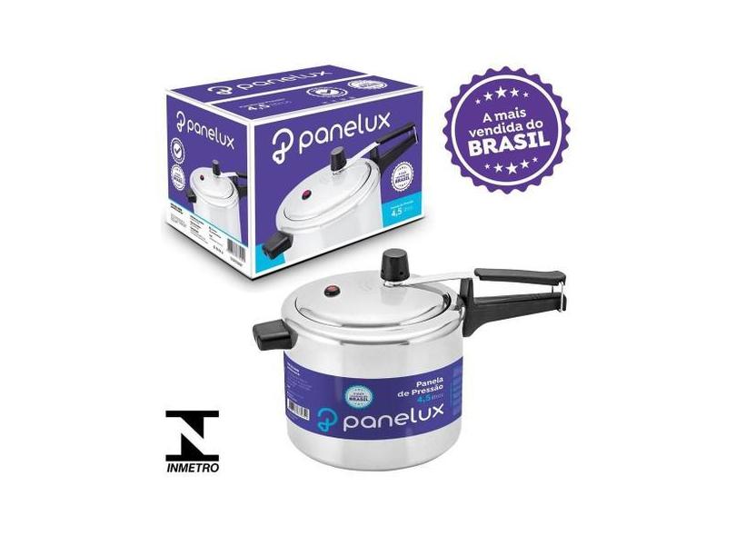 Panela De Pressão 4,5 Litros Panelux Classic Polida Alumínio