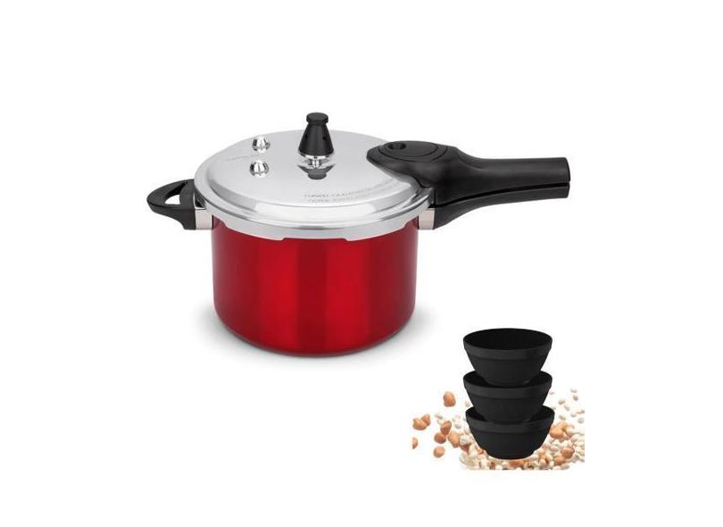 Panela De Pressão Antiaderente Brinox 4,2L Pressure E Potes