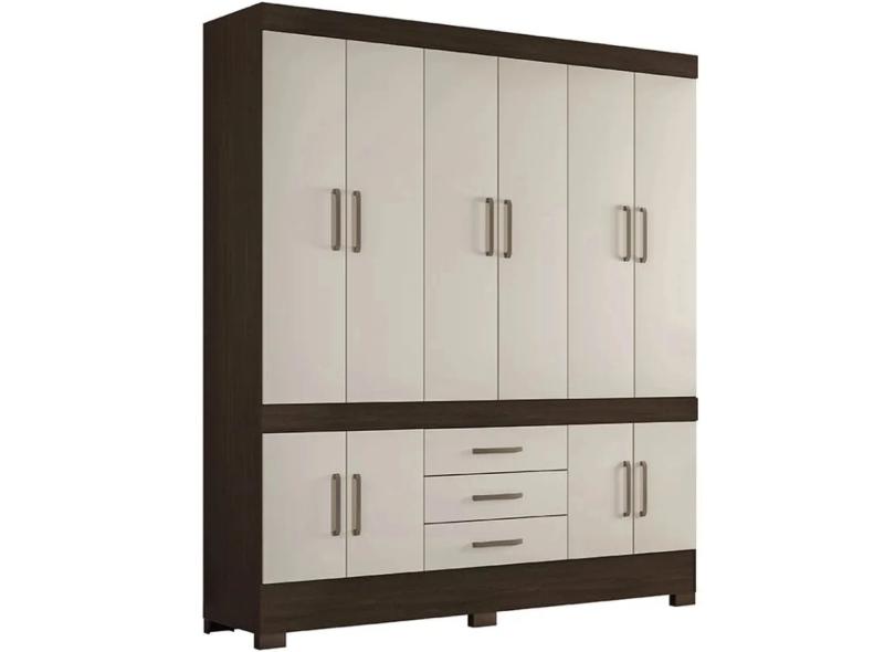 Guarda-Roupa Casal 10 Portas 3 Gavetas New Murano Demóbile