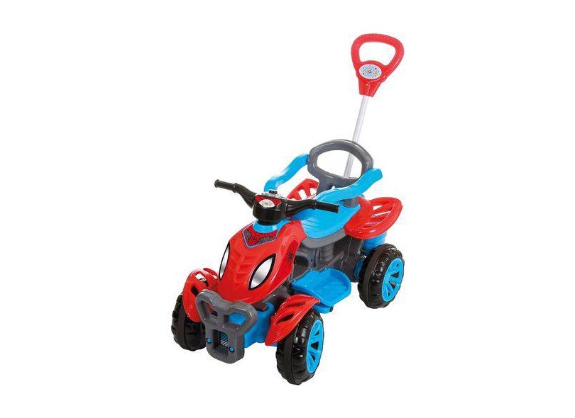 Moto infantil com empurrador do homem aranha