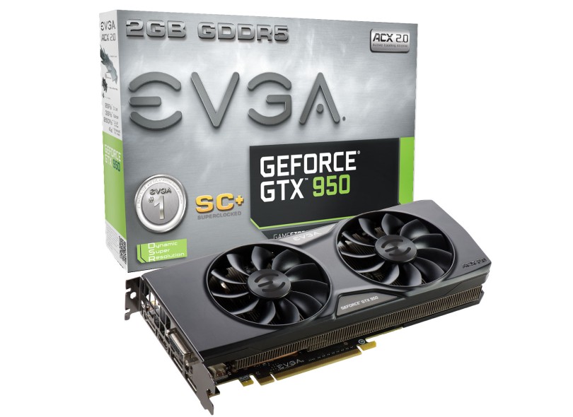 Placa de Video NVIDIA GeForce GTX 950 2 GB DDR5 128 Bits EVGA 02G-P4-2956-KR