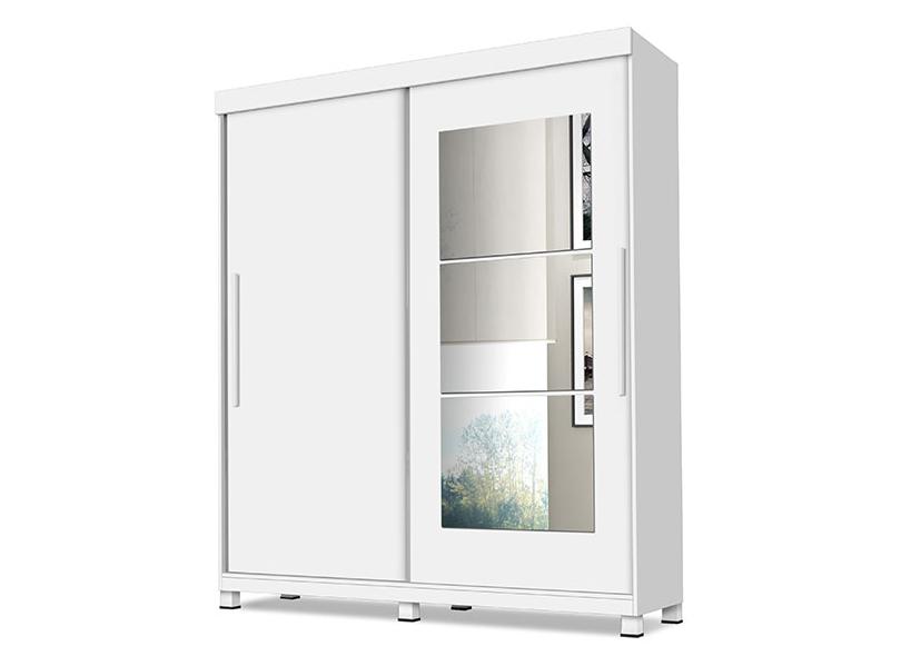 Guarda-Roupa Solteiro 2 Portas 3 Gavetas com Espelho Canadá Incabrás