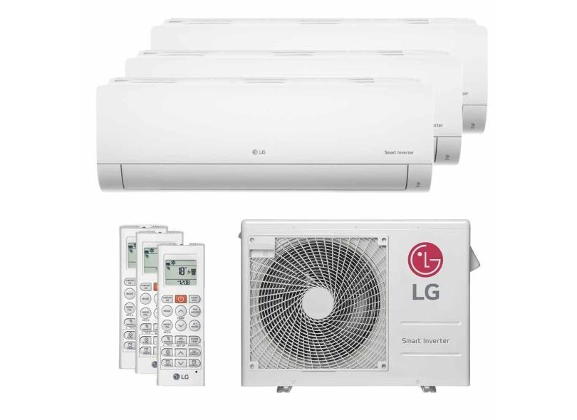 Ar Condicionado Multi Split Tri Split LG Inverter 21000 BTUs 2x7000+1x9000 Quente e Frio Branco 220V A3UW21GFAC.AWGZBR1