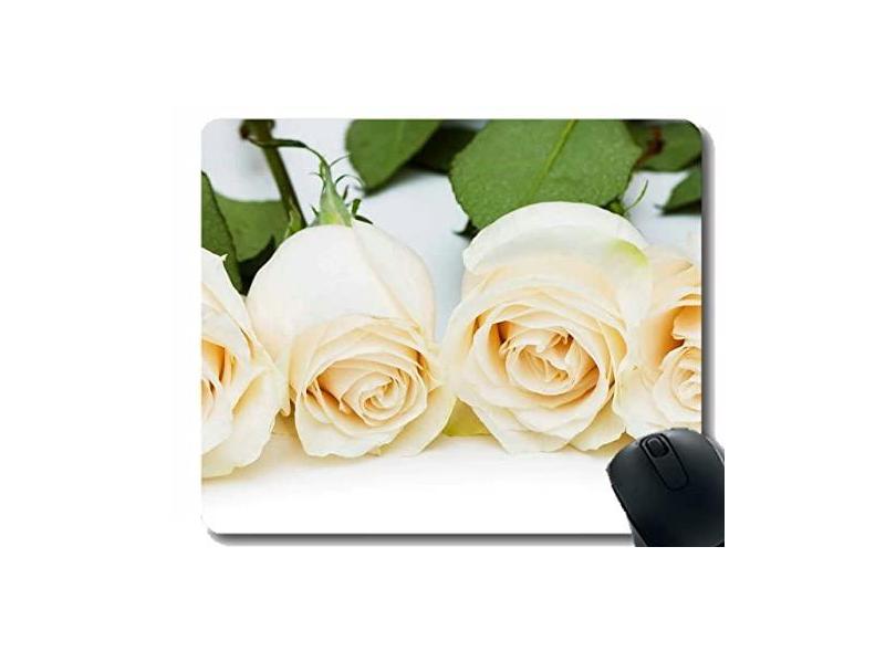 Mouse pad com borda de bloqueio, mouse pads com pingente de botões de números de rosas e flores
