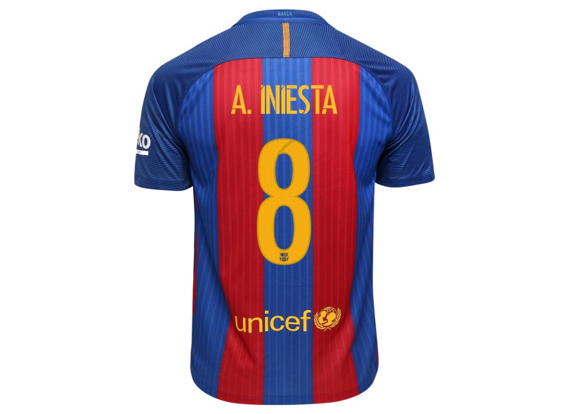 Camisa Torcedor Barcelona I 2016/17 com Número Nike