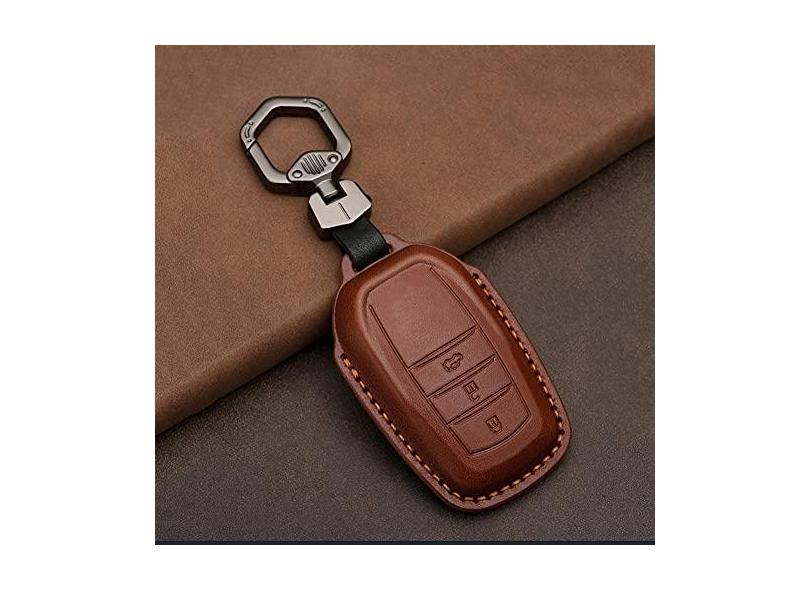 M.JVisun Custodie per Chiavi Auto Per Toyota 86 GT86 Avalon C-HR Camry Corolla Highlander Land Cruiser Prado Prius RAV4 Fibra di Carbonio Antigraffio Pesante Shell Chiave - Nero / Rosso