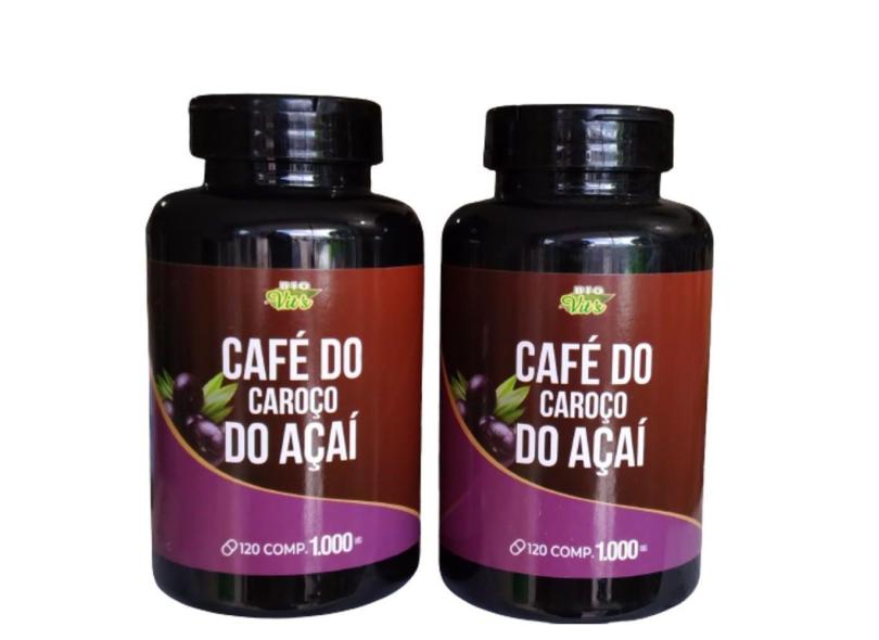 Café Caroço Do Açai Kit 2 Potes 120 Comprimidos 1000Mg Cada